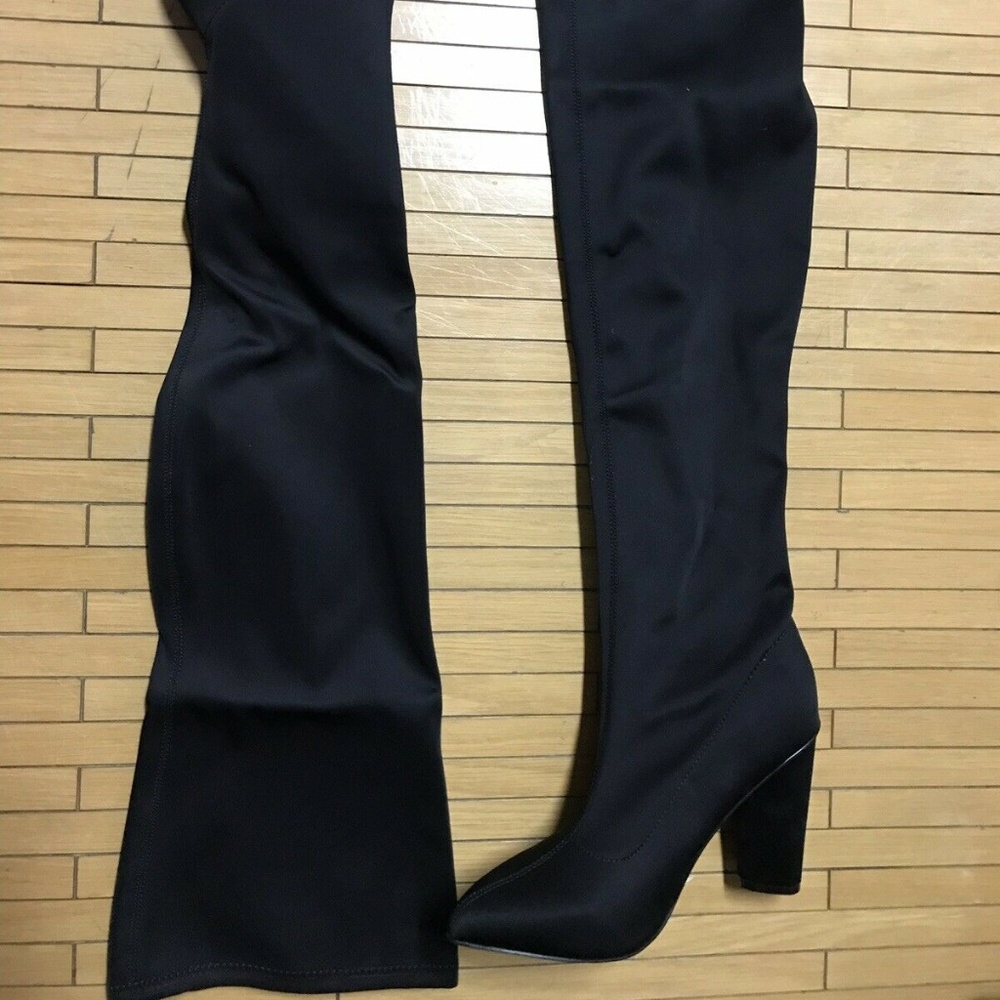 Missguided Lyrca Over The Knee Boots Heels NIB